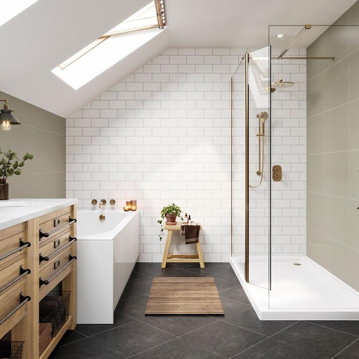 Multipanel Tile Effect Alpine White Metro Bathroom Wall Panel Hydrolock ...