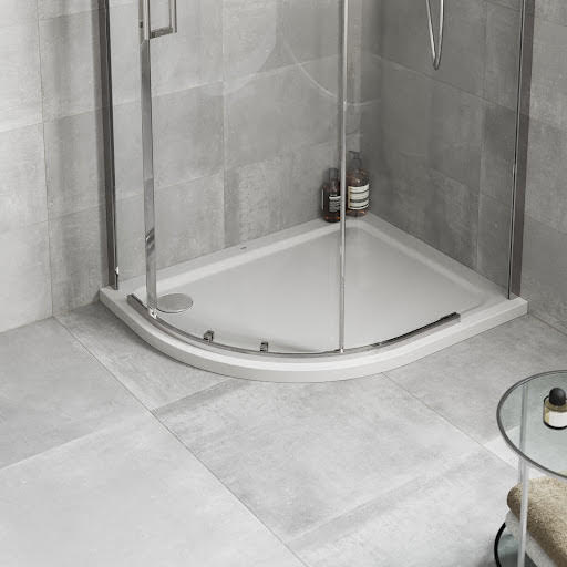 Mira Flight Safe Low Right Hand Offset Quadrant Shower Tray 1000 x 800mm 0 Upstands with Waste