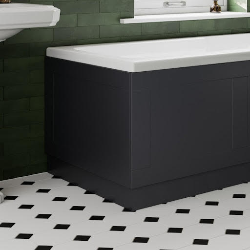Ceramica Black Gloss MDF Traditional Bath End Panel - 700mm