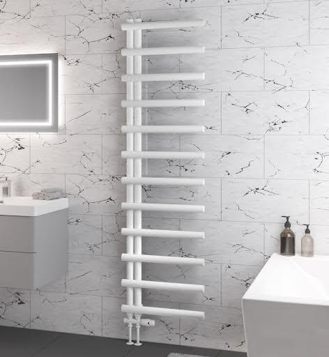 Solaro Marlow E-Style 1750 x 500mm Heated Towel Radiator - Matt White