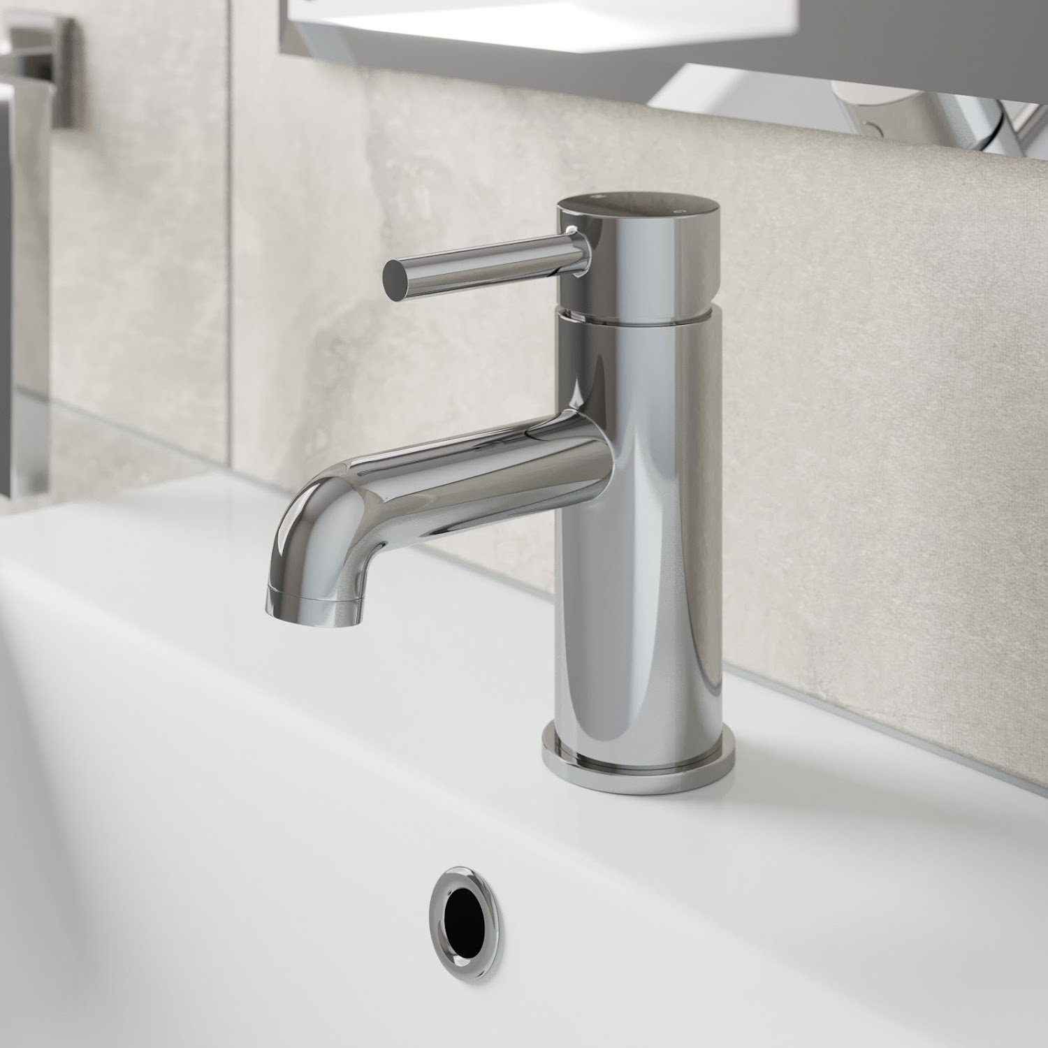 Pair taps Under Basin Round Faucet Brass Bathroom Modern Design