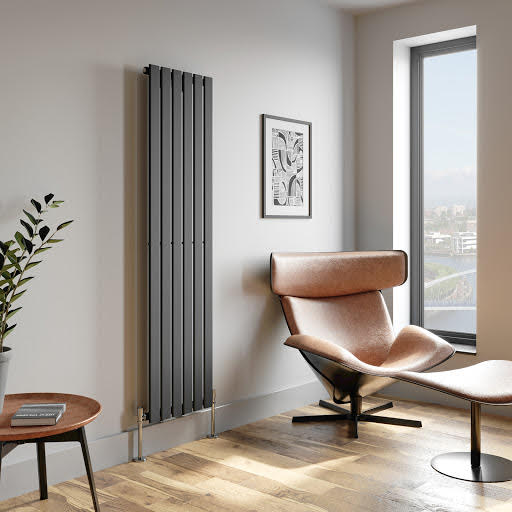 DuraTherm Vertical Single Flat Panel Designer Radiator - 1800 x 452mm Anthracite