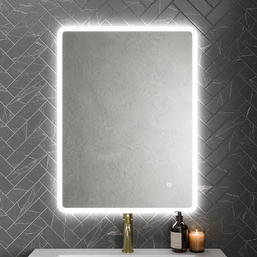 Artis Rectangular Backlit LED Mirror with Demister 600 x 800mm - Mains Power
