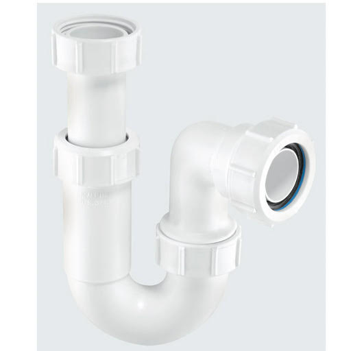 McAlpine Adjustable Inlet Tubular 'P' Trap White 32mm ASA10
