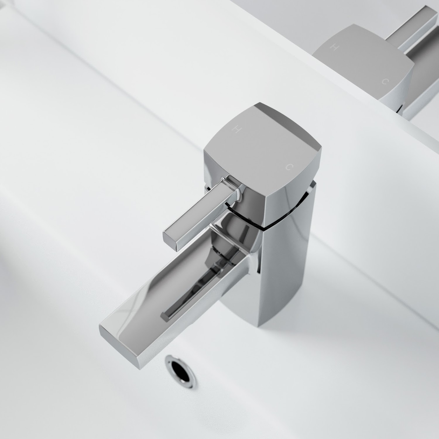 Baño Moderno Grifo Mezclador de Lavabo Fregadero Mono Manija de palanca