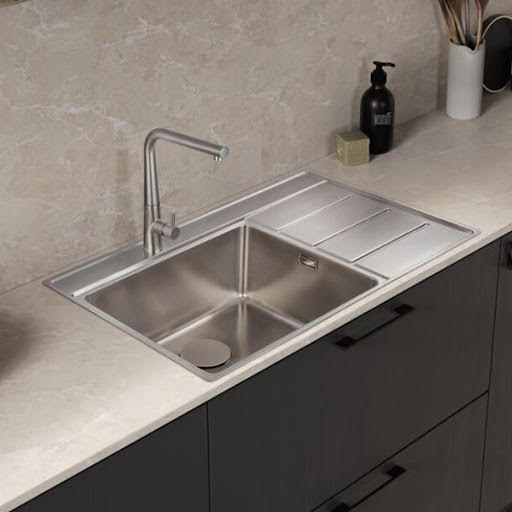 Rangemaster Boston Inset Single Bowl Stainless Steel Kitchen Sink 860 x 520mm, RHD - BST8601R