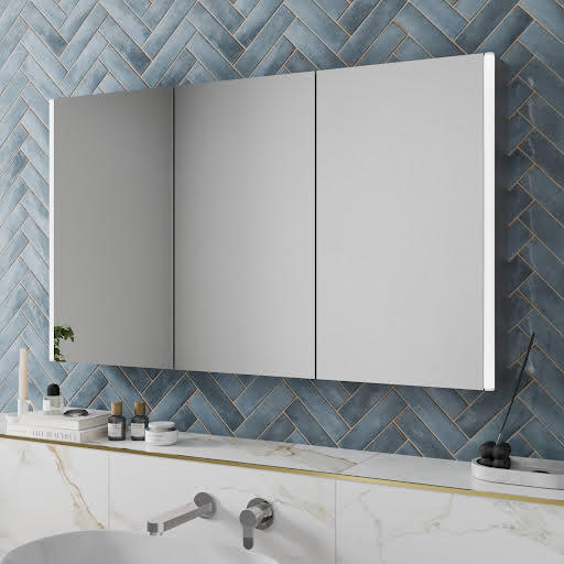 Artis LED Triple Door Mirror Cabinet with Demister Pads & Shaver Socket 1200 x 700mm - Mains Power