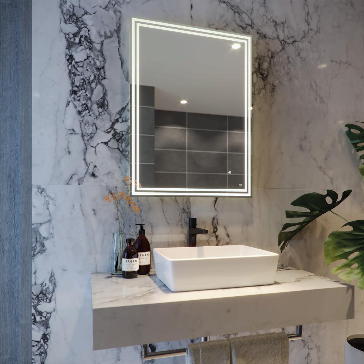 RAK Hermes LED Bathroom Mirror with Demister Pad, Shaver Socket ...