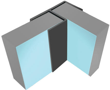 Multipanel Flush Corner Profile Type 100 Black - MPEXBL