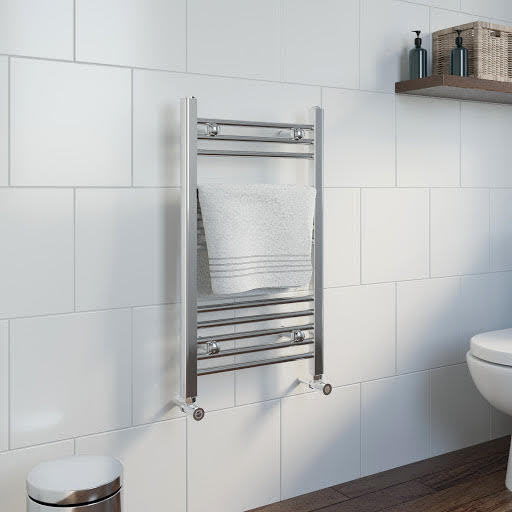DuraTherm Heated Towel Rail Chrome 750 x 450mm Flat