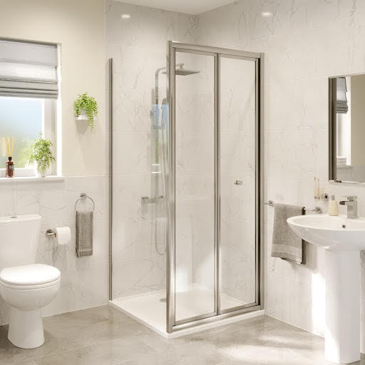 Hydrolux Bifold Shower Enclosure 800 x 800mm with Non Slip Tray and Waste - 4mm
