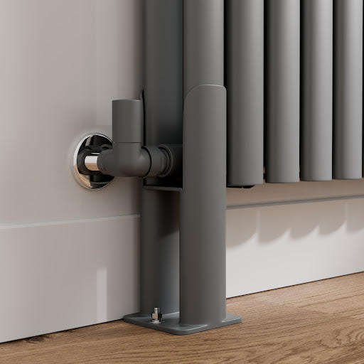 DuraTherm Anthracite Legs for Horizontal Oval Radiator - Double Bar