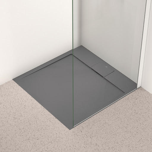 Ideal Standard i.life Ultra Flat S Non Slip Shower Tray 1000 x 1000mm Concrete Grey - T5234FS