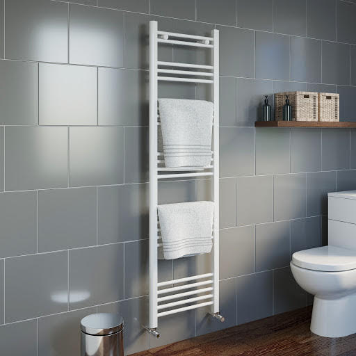 DuraTherm Heated Towel Radiator White 1600 x 450mm Flat