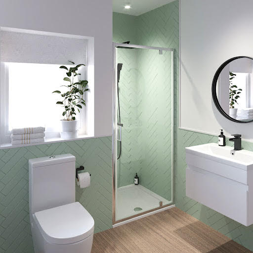 Luxura Pivot Shower Door 900mm with 900 x 900mm Tray - 6mm