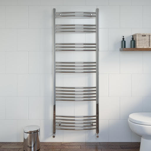 DuraTherm Heated Towel Radiator Chrome 1600 x 600mm Curved