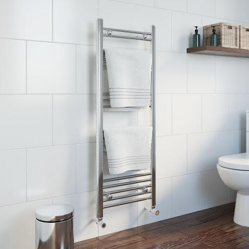 DuraTherm Heated Towel Radiator Chrome 1200 x 450mm Flat
