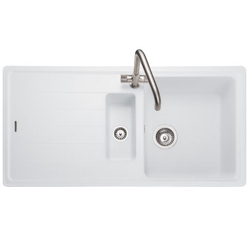 Rangemaster Elements Inset 1.5 Bowl Granite Kitchen Sink 1000 x 500mm, White - ELE1052CW