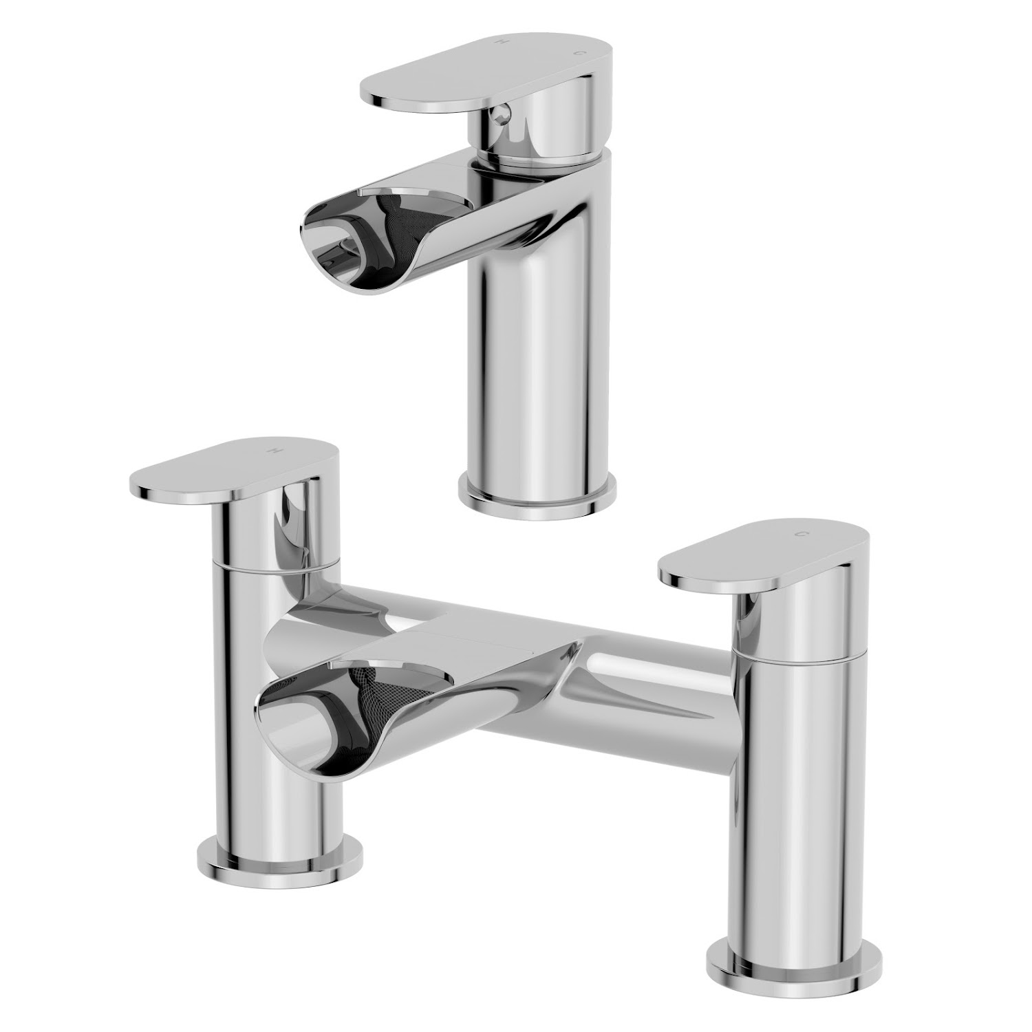 Bathroom Waterfall Mono Basin Sink Mixer Tap Bath Filler Mixer Tap Set