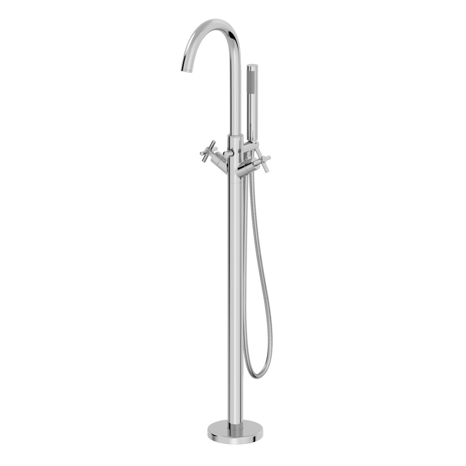 Freestanding Bathroom Tap Bath Shower Mixer Chrome Floor Mounted Free