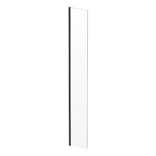Diamond Wet Room Hinged Return Panel - 8mm Black