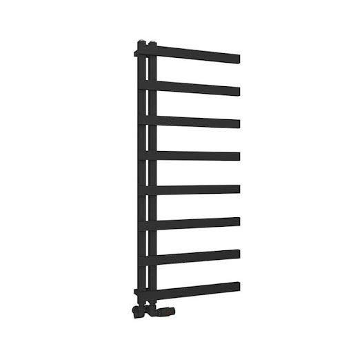 Solaro Platani 1150 x 500mm Heated Towel Radiator - Matt Black