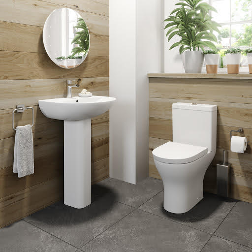 Ceramica Arles Cloakroom Suite with Close Coupled Toilet & Full Pedestal Basin