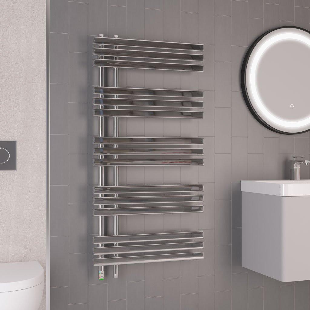 Solaro Loddon 1200 x 600mm ElectricTowel Radiator - Chrome