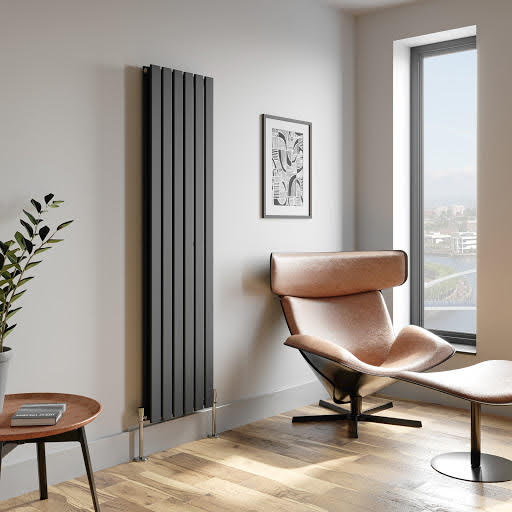 DuraTherm Vertical Double Designer Radiator - 1800 x 455 Anthracite Grey