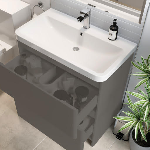Ceramica Curved Resin Recessed Basin 800mm
