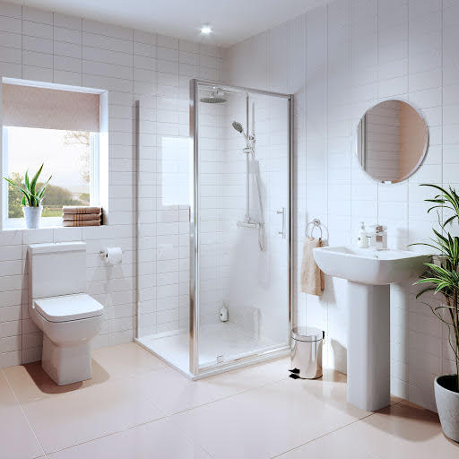 Amelie Bathroom Suite with Luxura Pivot Enclosure & Raised Non Slip Tray - 760mm
