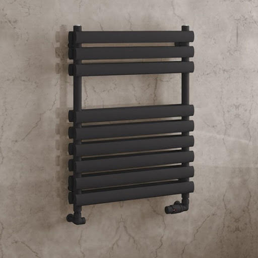 Solaro Tunstall 800 x 600mm Double Panel Heated Towel Radiator - Matt Black