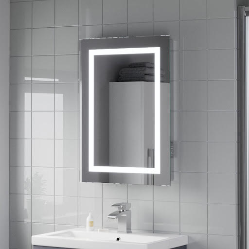 Artis Niteo LED Bathroom Mirror with Demister Pad and Shaver Socket 500 x 700mm - Mains Power
