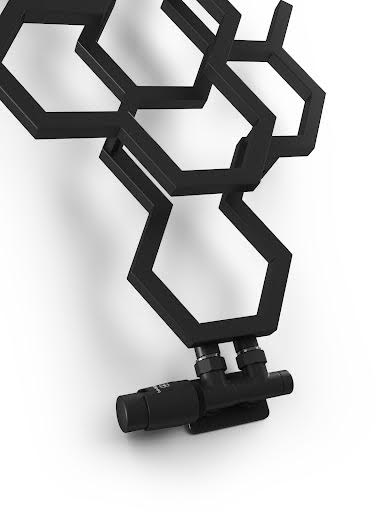 Terma Vario Twins Integrated Soft Black Valves With Pipe Masking Set Left For Hex 50mm
