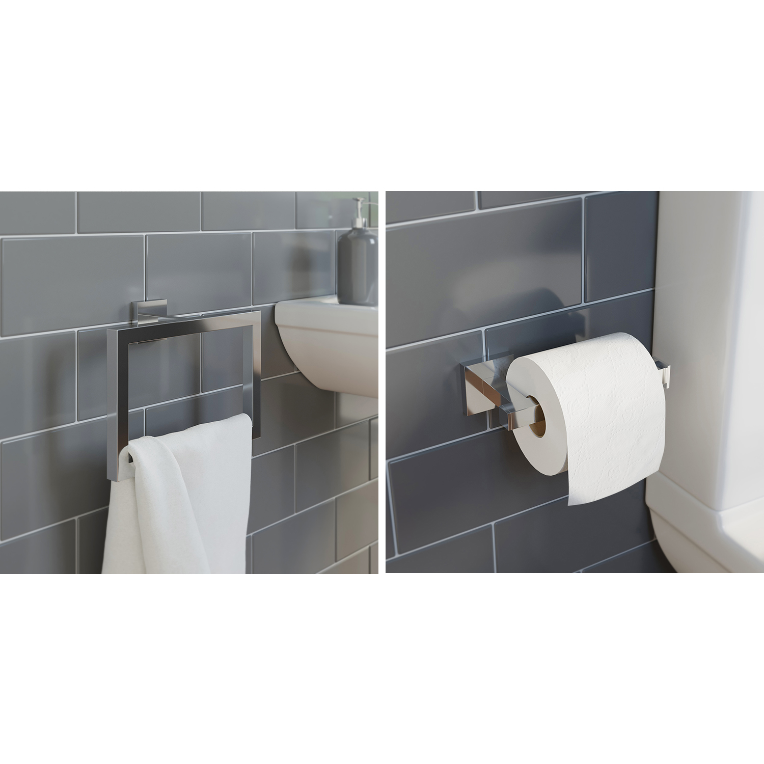 Bathroom Accessories Set Towel Ring Toilet Roll Holder ...