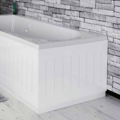 Ceramica White Gloss MDF Tongue and Groove Bath End Panel - 700mm