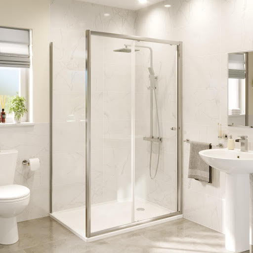 Hydrolux Sliding Shower Enclosure 1000 x 800mm with Tray - 4mm