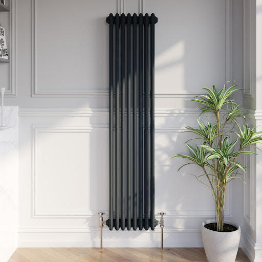 Park Lane Traditional Vertical Colosseum Triple Bar Column Radiator Anthracite - 1600 x 380mm