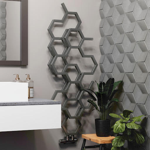 Terma Hex Sparkling Grey Designer Radiator 1220 X 486mm