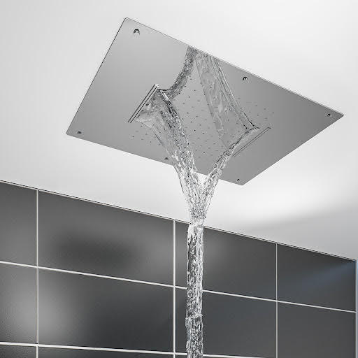 Aquari Double Waterfall Ceiling Shower Head Chrome