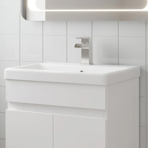 Affine Square Edge White Gloss Recessed Basin - 510mm