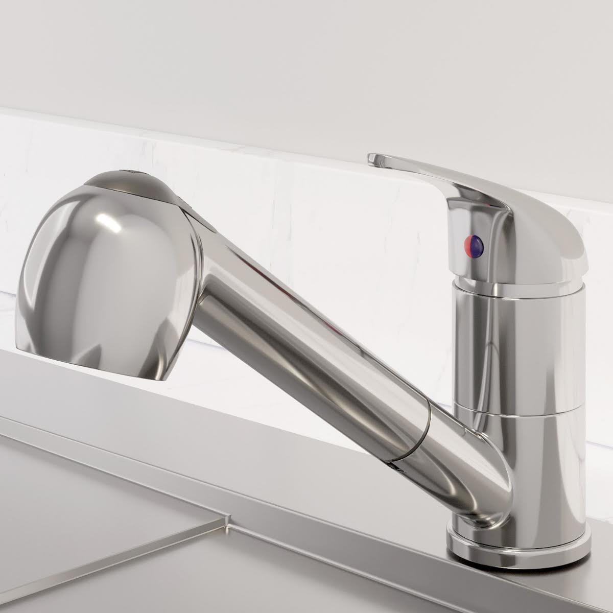 Essentials Pull Out Kitchen Tap - Single Lever Chrome