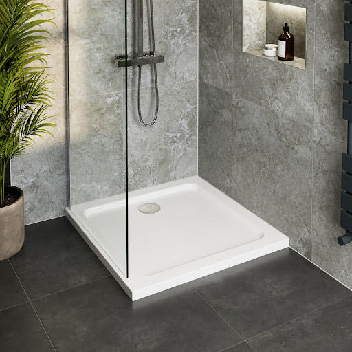 Hydrolux Low Profile 800 x 800mm Square Shower Tray with Waste