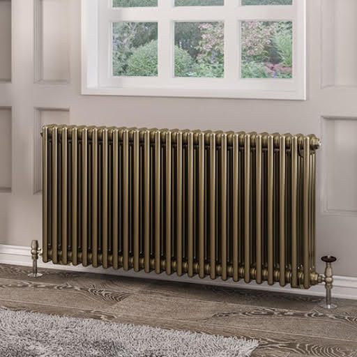 Eastlake Rivassa 600 x 1148mm Traditional 3 Column Radiator - Bronze Effect