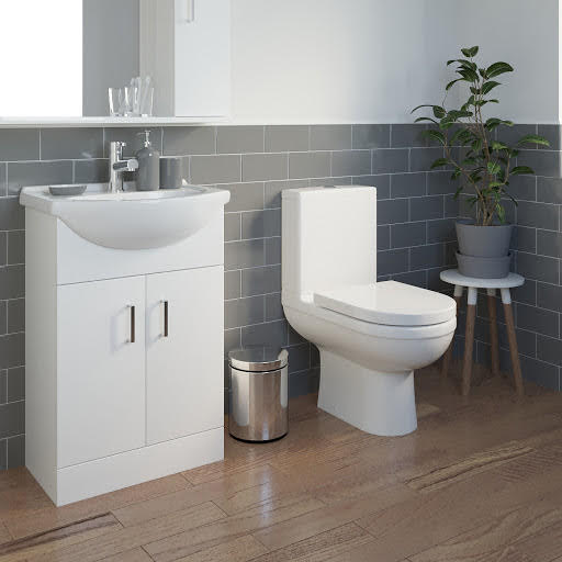 Milan Close Coupled Toilet & Alpine Vanity Unit 550mm