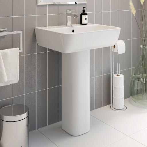 Affine Provence Full Pedestal 550mm 1 Tap Hole Bathroom Basin