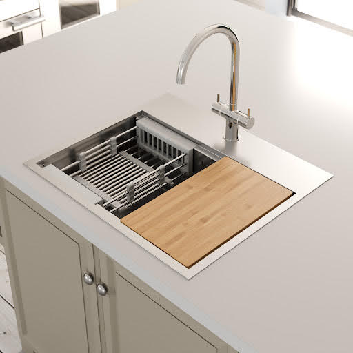 Sauber Prima Inset Single Bowl Stainless Steel Sink Rectangular Accessories Included