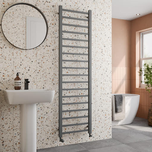 Solaro Square Bar Heated Towel Rail Anthracite - 1800 x 500mm