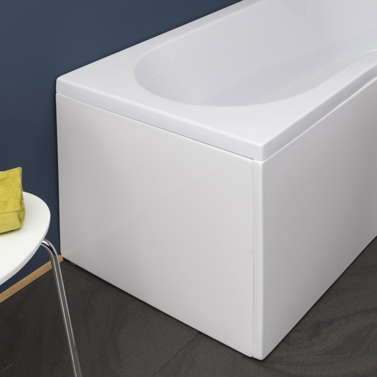 Modern Bathroom End Bath Panel for P Shaped Shower Bath White Finish