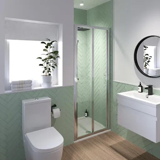 Luxura Bifold Shower Door 800mm with 800 x 800mm Tray - 6mm